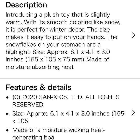 🆕new San-x Rilakkuma white bear Karamix Warm Plush S Korilakkuma - Picture 4 of 4